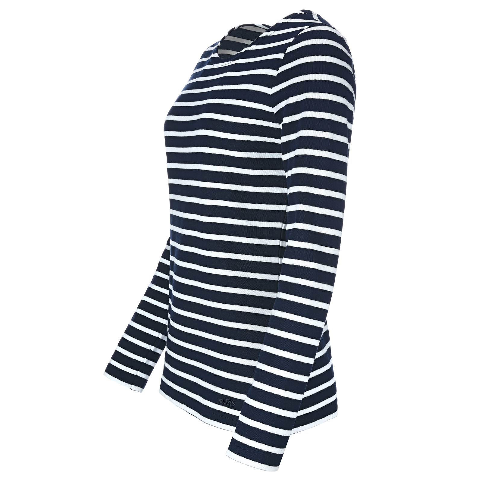 Maritimes Damen-Shirt 1/1-Arm weiß/grau-melange