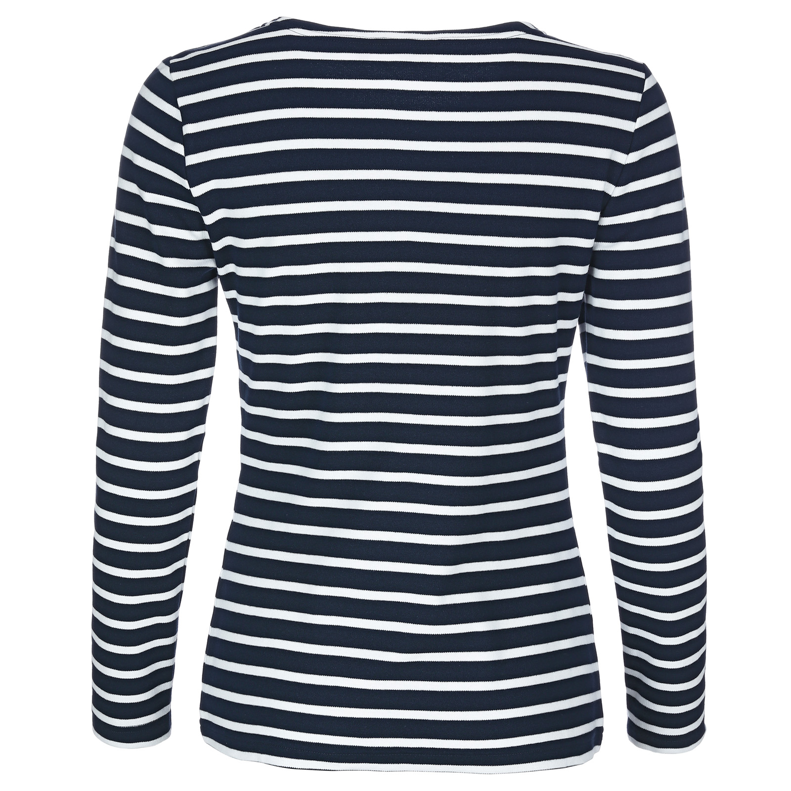 Maritimes Damen-Shirt 1/1-Arm weiß/grau-melange